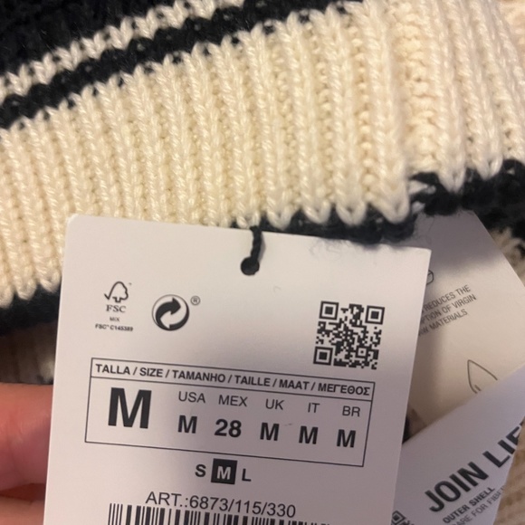 Zara rustic striped oversized crochet vest and flare pants coordinated set NWT - Picture 4 of 11